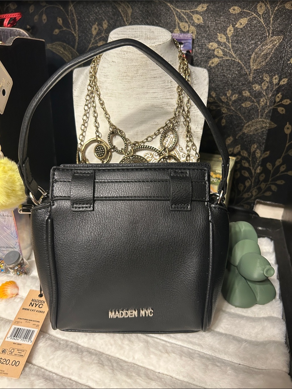 Madden NYC Black Leather Satchel